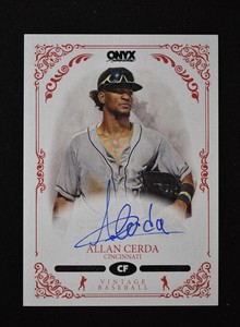 2022 Onyx Vintage Baseball Base Auto Blue Ink #OA-AC Allan Cerda /400