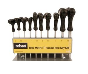 Long Metric Double Ended Hex 10 pcs Allen Key Set Allan T Handle 2-10mm - Picture 1 of 1