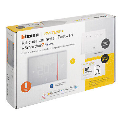 Termostato WiFi A Incasso Kit Con Router E Voucher SIM Fastweb BTicino Smarther2 • 300.58€