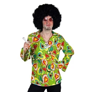 60er 70s Jahre Männer-Hemd L 52-54 Hippie-Hemd Herren Flower Power Shirt Kostüm - Bild 1 von 2