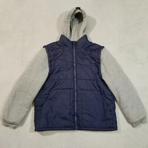 Everlast Jacket Mens Extra Large Blue Gray Puffer Hooded Zip Up Outdoors Casual - Picture 1 of 15