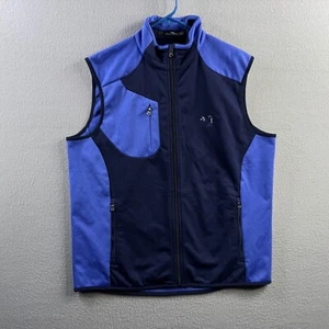 RLX Ralph Lauren Vest Mens Large Blue Full Zip Performance Golf Pockets - Picture 1 of 15
