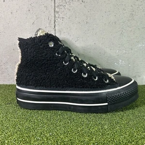 Converse CTAS Platform Sherpa Wool Black White 173147C Shoes Women’s 6 - Picture 1 of 9