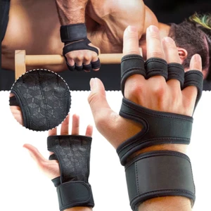 Guantes de entrenamiento de gimnasio hombres mujeres levantamiento de pesas fitness mano muñeca palma protector Reino Unido - Imagen 1 de 14