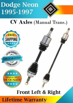 Nuevos ejes CV delanteros OE para Dodge Neon 1995-1997 2,0 L garantía de por vida Foto 1 de 4