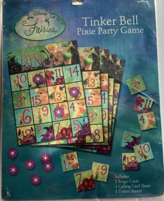 Tinkerbell Fairies Disney Pixie Bingo Party Game Birthday Party Hallmark NEW - Image 1 of 2