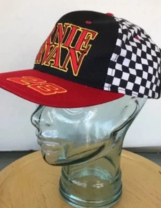 Nascar Ernie Irvan 28 Hat Cap Ford Racing Snapback Black Red Checkered USA - Picture 1 of 12