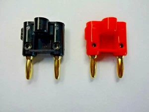 GOLD PLATED DUAL BANANA PLUG SET FOR DYNACO HAFLER PHASE LINEAR OTHERS  - Picture 1 of 6