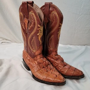 Campo Alegre Crocodile Gator Leather Cowboy Boots US Size 3 - Picture 1 of 12