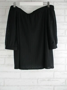 Witchery womens top blouse off shoulder M black 3/4 sleeves - Picture 1 of 9