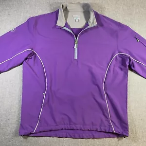 Peter Millar Element 4 Wind 1/2 Zip Golf Windbreaker Jacket Mens Large Purple - Picture 1 of 11
