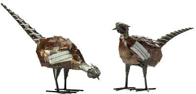 Metal Pheasant Garden Ornament Sculpture Art - Handmade Recycled Metal Bird - Image 1 of 4