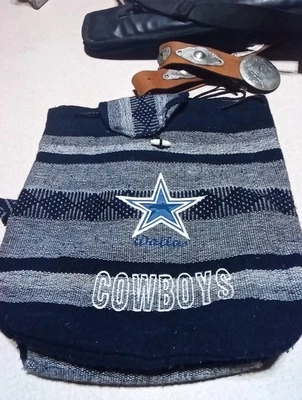 NFL Dallas Cowboys Knitted Backpack Drawstring Gray/Blue Embroidered  - Image 1 of 4