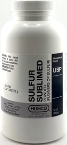 2 HUMCO SULFUR SUBLIMED POWDER (FLOWERS OF SULFUR) 12 oz PACK OF 2 - Picture 1 of 5