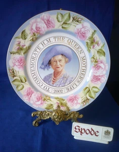 Spode Limited Edition Queen Mother Life Cabinet Plate Limited Edition 553 - Picture 1 of 8