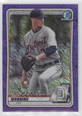 2020 Bowman Chrome Prospects Purple Shimmer Refractor Matt Manning #BCP-229 - Image 1 of 2