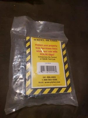 PLYLOX 1/2” NEW Sealed Window Carbon Steel Hurricane Clips 1 Pack (20 Clips) - Image 1 of 2