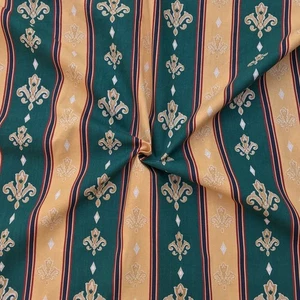 10m Mirage Damask Cotton Fabric Curtain Upholstery Bedding Duvet 54" GREEN/GOLD - Picture 1 of 5