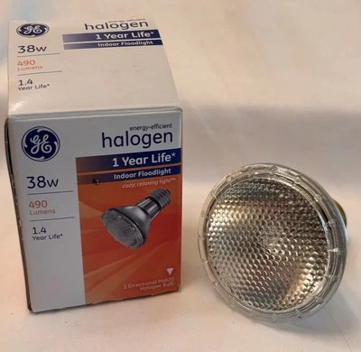 GE Hallogen 38w 490 Lumens Indoor Floodlight 69163 PAR 20 - Image 1 of 4