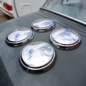 SET OF 4 RECHROMED MORRIS 8 SERIES E HUB CAPS - Picture 1 of 8
