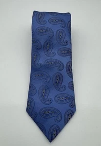 Canali Men’s Blue Paisley Tie - Brown & White - 100% Silk Italian Made Luxury - Picture 1 of 6