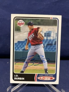 J.D. Durbin handsignierte Minnesota Twins Karte - Bild 1 von 2
