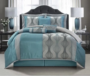 Nanshing Kath blau 7-teiliges Bettdecken-Set Queen - Bild 1 von 7