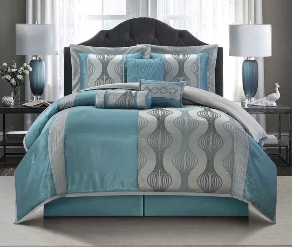 Nanshing Kath Blue 7-Piece Comforter Set  Queen - Image 1 of 4