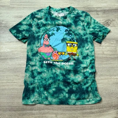 Camiseta gráfica Abercrombie Kids Bob Esponja Save the Ocean Tie Dye talla 9/10 Foto 1 de 3