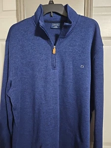 Felpa Pullover Corona e Avorio Uomo 1/4 Zip/Blu Heathered/XL - Foto 1 di 16