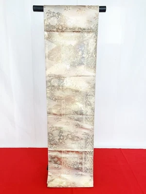 Kimono japonés Obi 'FUKURO OBI' seda/oro/flor/tradicional/hermoso N213 - Imagen 1 de 4