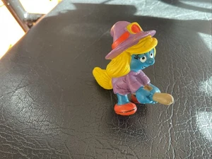 Vintage Halloween Smurfette WITCH Figure Schleich 1980s - Picture 1 of 5