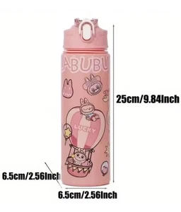 Labu Water Bottle Portable Leakproof Plastic Straw 750ML monsters macarons - Picture 1 of 1
