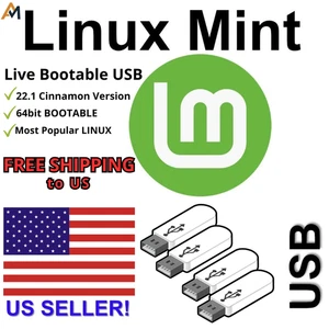 Pack of 4 -Linux Mint Latest 22.1 Cinnamon 64bit BOOTABLE/LIVE USB FREE SHIPPING - Picture 1 of 4