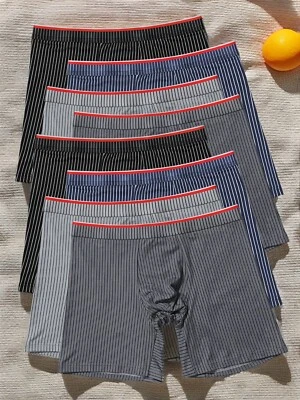 8 pack Men's multicolor striped comfortable boxing pants S-XXXXL - Image 1 of 4