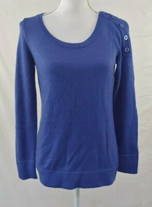 Fenn Wright Manson Womens Sweater Medium Merino Wool Blue Button Detail Pullover - Picture 1 of 6