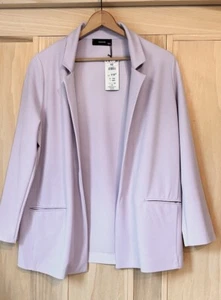 NWT Reserved Open Front Blazer Violet Size UK 14 USA 10 Large - Picture 1 of 10