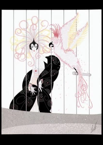 The Bird Cage 22x30 Art Deco Print by Erte - Picture 1 of 2
