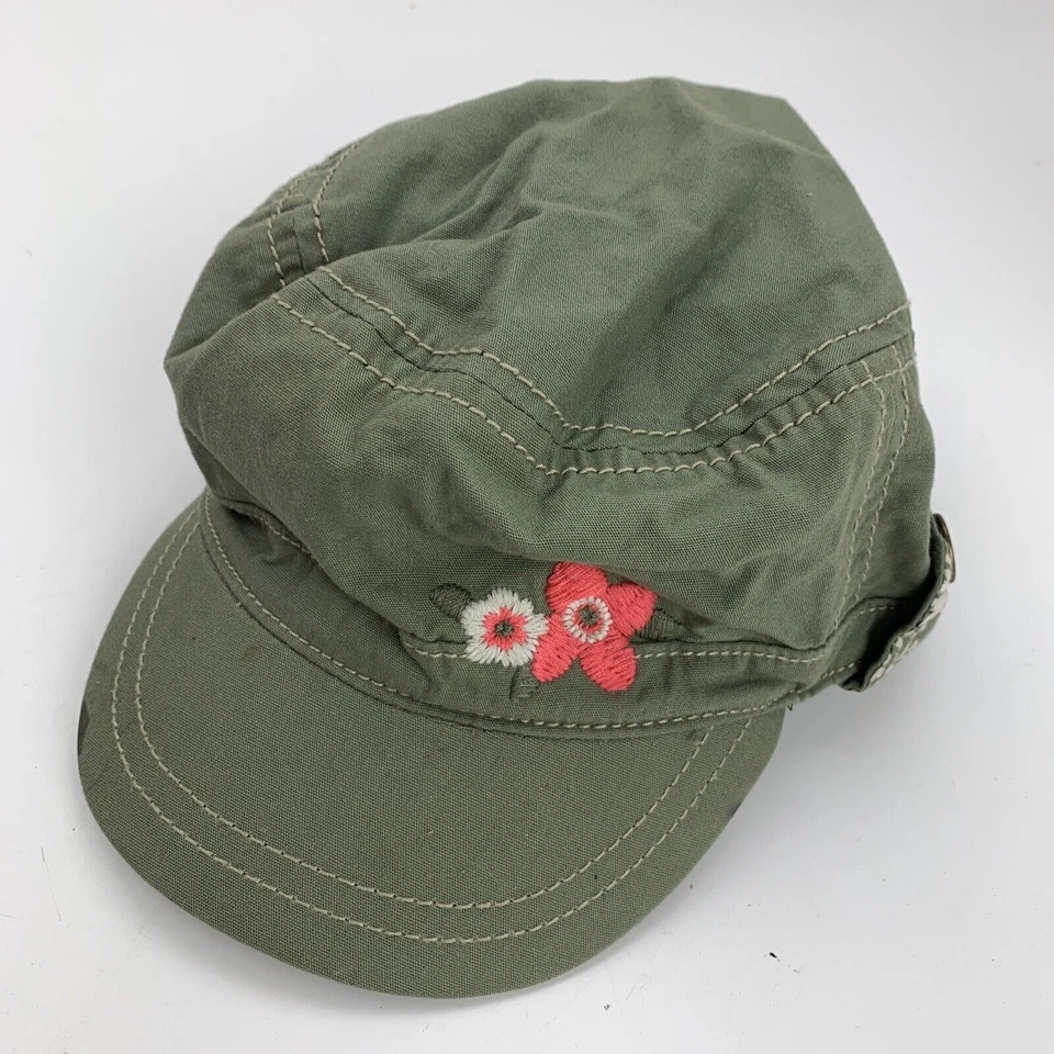 Antiguo Sombrero Ajustado Verde Marino Floral Niñas Pequeñas Ejército Gorra de Baile M Foto 1 de 3