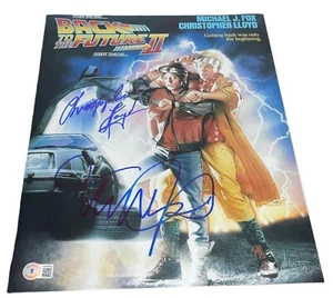 Michael J Fox Christopher Lloyd signed Autogramm 11x14 Back To The Future BAS B4 - Bild 1 von 4