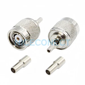 1x RP-TNC Male (Female Pin) RF Connector Crimp For LMR100 RG316 RG174 Coax Cable - Picture 1 of 8