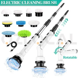 9in1 Cordless Spin Scrubber Electric Turbo Scrub Cleaning Brush Adujstable Brush - Picture 1 of 14