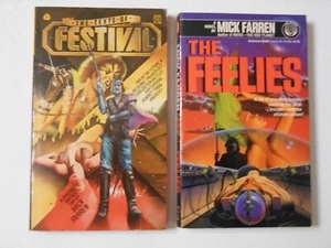 2 by Mick Farren (Texts of Festival [1975], Feelies [1990]) pb  2 book LOT - Picture 1 of 10