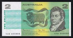 Australia R-88. (1983) 2 Dollar - SOLID SERIAL 888888.. Johnston/Stone. UNC - Picture 1 of 3