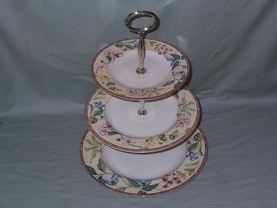 Johnson Brothers Franciscan Spring Medley 3-Tier Hostess China Cake Plate Stand • 24.51£