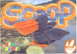 TY Beanie Babies BBOC Card Series 4 Common Scoop the Pelican NM/Mint - Picture 1 of 2