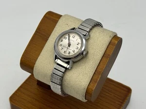 Vintage Timex Silver Mechanical Watch Women Working Date Dial - Picture 1 of 5