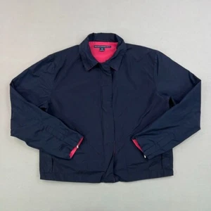 Ralph Lauren Golf Jacket Womens Navy Blue Pink Full Zip Windbreaker Performance - Picture 1 of 14
