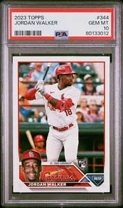 Jordan Walker 2023 Topps #344 Rookie RC St-Louis Cardinals PSA 10 - Picture 1 of 3