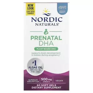 Nordic Naturals, Prenatal DHA, 500 mg, 60 Soft Gels - Bild 1 von 2